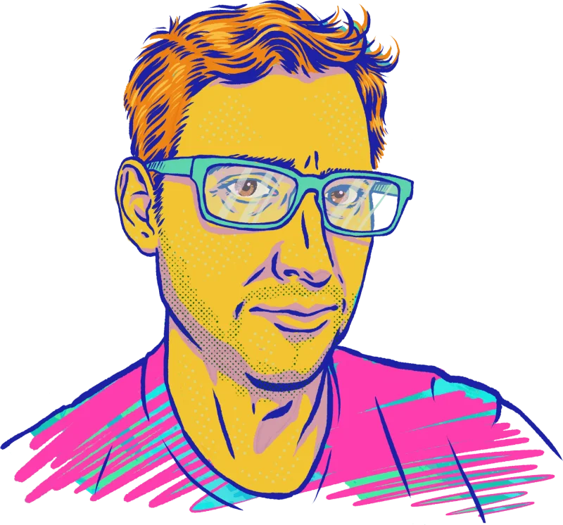 Illustrated portrait of Michael Hearst